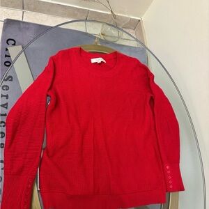 LOFT Red Crew Neck Sweater